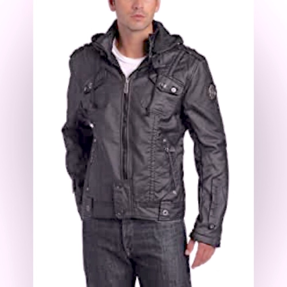 -Premium lounge, hooded, motorcycle jacket-